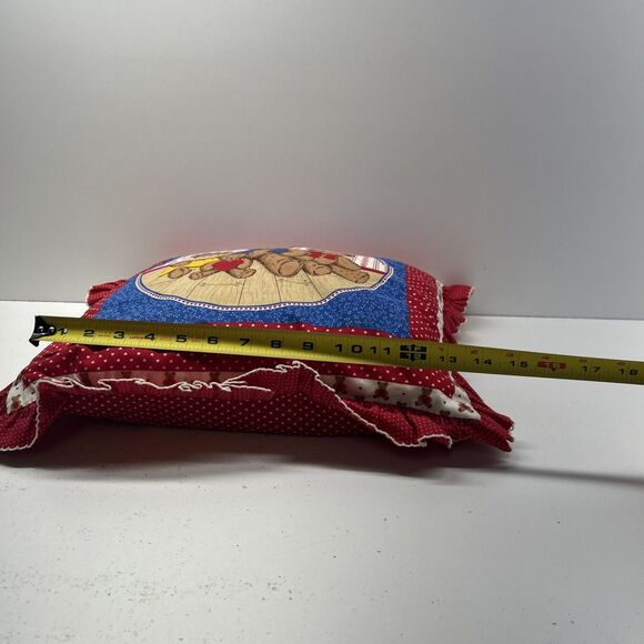 Vintage Cranston Very Important Bears (V.I.B) Family Throw Pillow W/ Ruffles - Picture 3 of 5